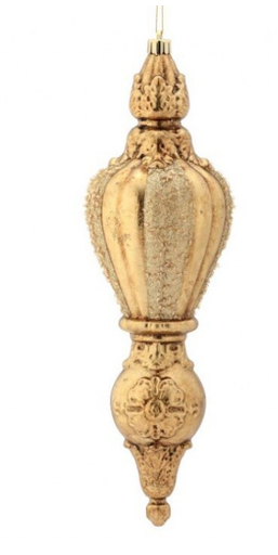 [MTX73227] 12" VP ANTIQUE W/GLTR FINIAL ORNAMENT 