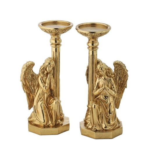 [MTX73180] 12" RESIN ANGEL W/CANDLE HOLDER INDIVIDUAL