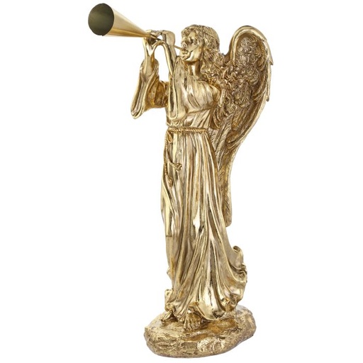[MTX73169] 36" RESIN RENAISSANCE ANGEL W/TRUMPET