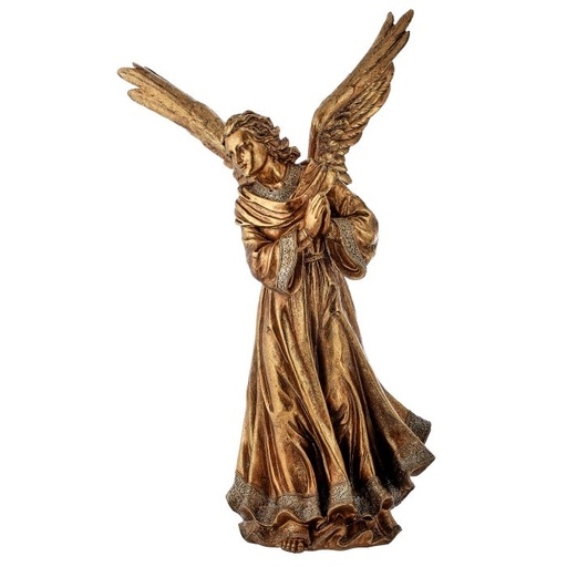[MTX73122] 19.5" RESIN GILDED PRAYING ANGEL