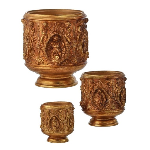 [MTX73118] 10.5" RESIN ORNATE CHERUB POT INDIVIDUAL