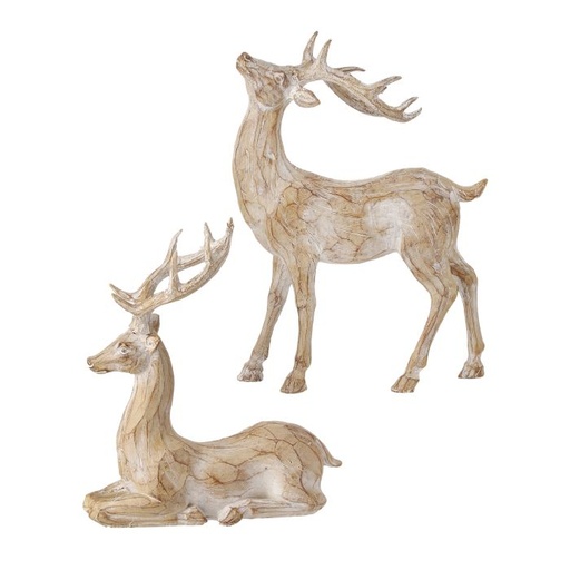 [MTX73073] 7.5-9.5" RESIN WINTER CHALET DEER INDIVIDUAL