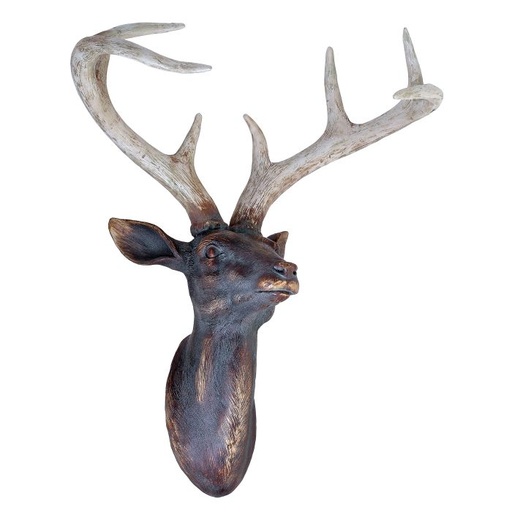 [MTX73042] 17" RESIN DEER HEAD WALL PLAQUE