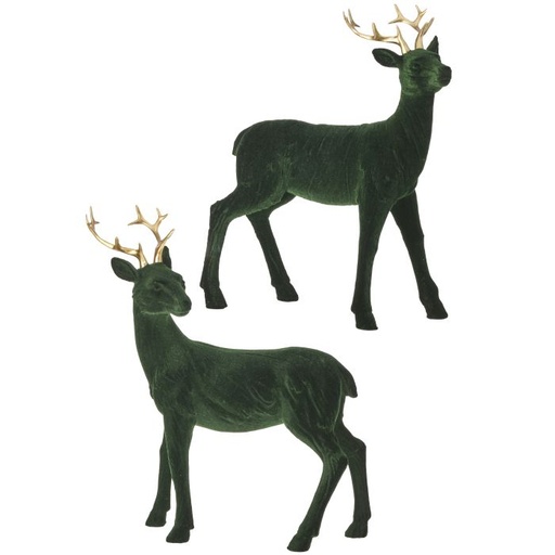 [MTX73033] 10" RESIN FLOCKED DEER INDIVIDUAL  
