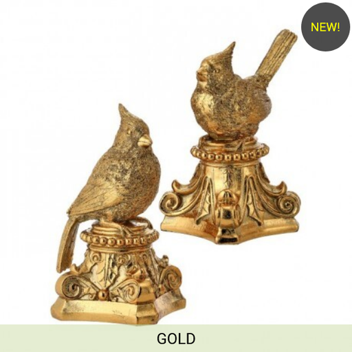 [MTX72973] 8" RESIN BIRD W/PEDESTAL INDIVIDUAL
