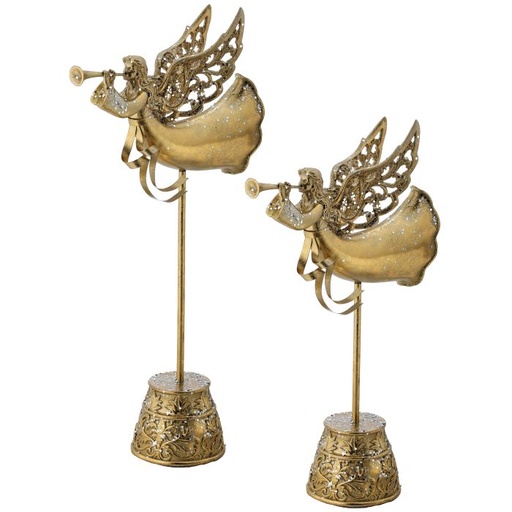 [MTX72916] 17-19" RESIN FLYING ANGEL W/HORN INDIVIDUAL