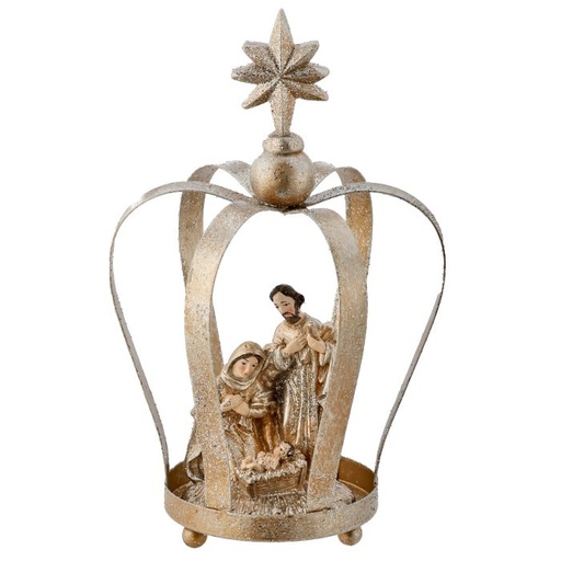 [MTX72909] 9" METALW/RESIN RENAISSANCE HOLY FAMILY CROWN