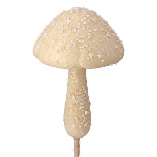 [MTX72900] 12" BEADED SEQUIN GLITTER MUSHROOM PICK