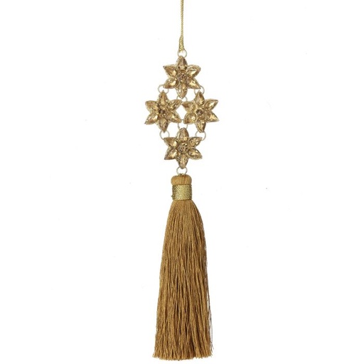 [MTX72831] 8" JEWEL FLURETTE W/TASSEL DROP ORNAMENT