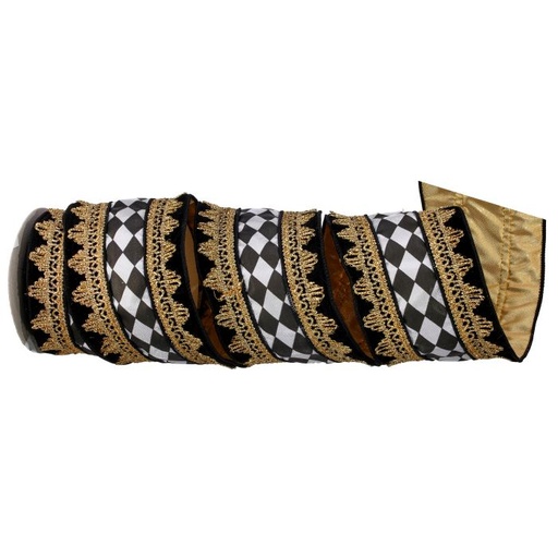 [MTX72754] 4"X5y CENTER DIAMOND W/BROCADE VELVET RIBBON