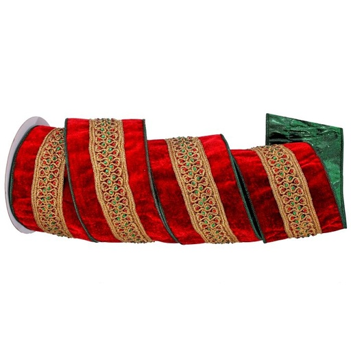 [MTX72654] 2.5" X 5Y CENTER SCROLL JEWEL VELVET RIBBON