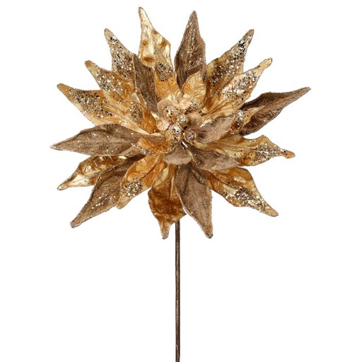 [MTX72643] 30"  GLIITER W/JEWEL DISPLAY POINSETTIA STEM