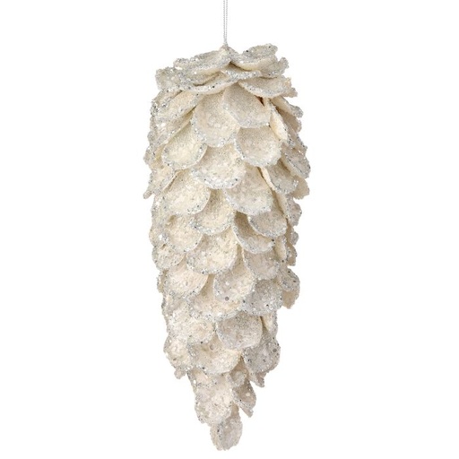 [MTX68716] 11.5" ICED PTL W/GLTR/JEWEL PINECONE ORNAMENT
