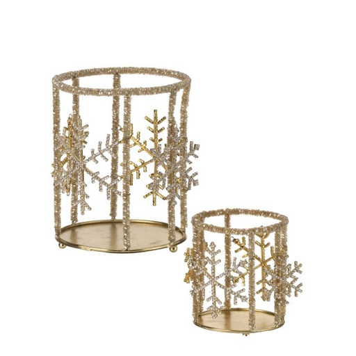 [MTX72581] 4.5-6.5"PETITE JEWEL SNOWFAKE HURRICANE SET/2