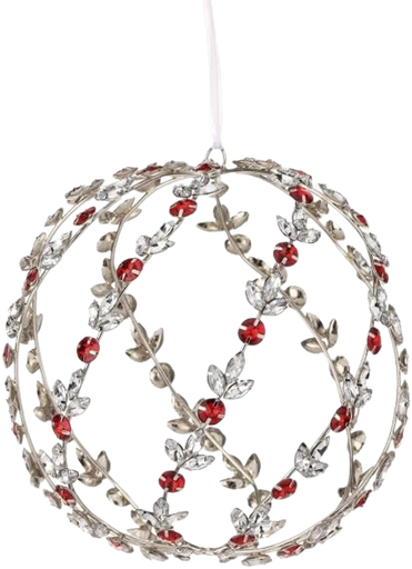 [MTX72552] 8" JEWELED METAL BALL OPEN ORNAMENT