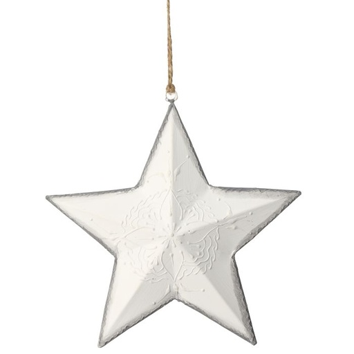 [MTX72520] 12" METAL ETCHED WINTER CHALET STAR ORNAMENT