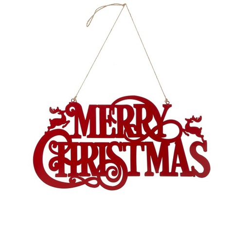[MTX72510] 16" METAL "MERRY XMAS" WALL SIGN W/HANGER