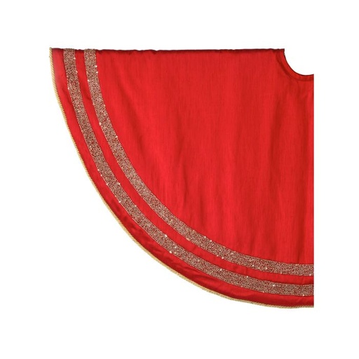 [MTX72433] 48" VELVET W/ BEADING TREE SKIRT
