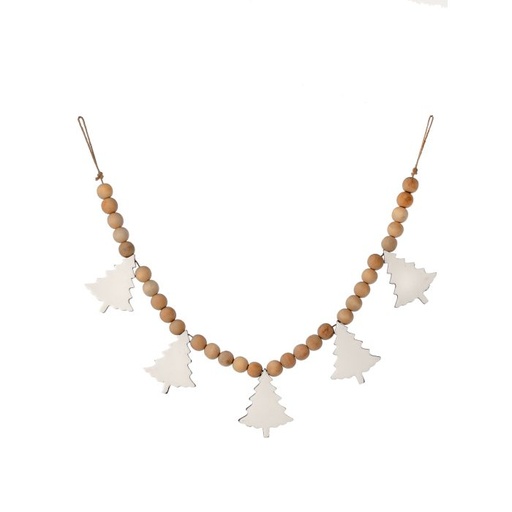 [MTX72409] 36" WOOD W/ENAMEL TREE GARLAND W/JUTE