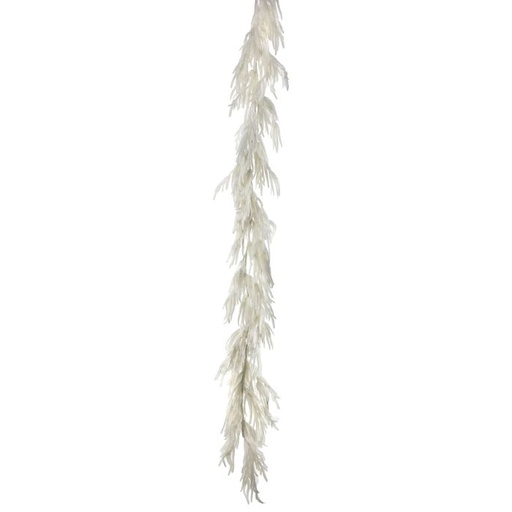 [MTX72298] 120" REAL TCH FLOCKED WH NORFOLK PINE GARLAND