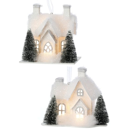 [MTX72133] 5" LED/BTY TMR WINTERS HOUSE ORNAMENT INDIVIDUAL