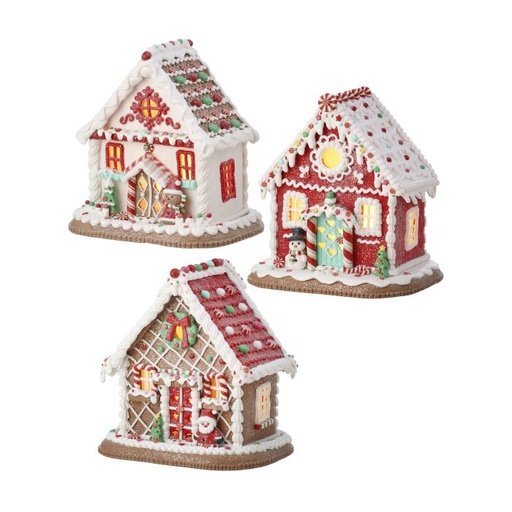 [MTX72239] 8.5"LED/BTY TMR CANDYCANE LANE HOUSE INDIVIDUAL