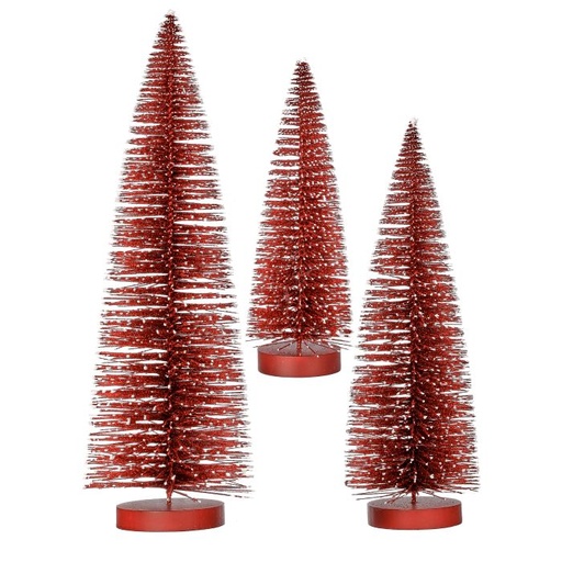 [MTX72099] 15" RED SNOW TIPPED BRISTLE TREE INDIVIDUAL