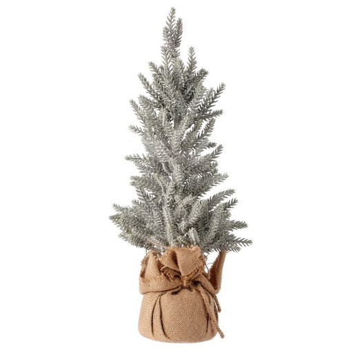 [MTX72061] 17" MINI SNOWY PINE TREE/BURLAP