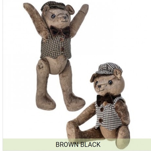 [743903177973] 16" FABRIC COUNTRY CLUB BEAR INDIVIDUAL