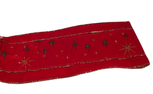 [MTX71837] 4"X10Y VELVET W/JEWEL SPARKLE CHARM RIBBON