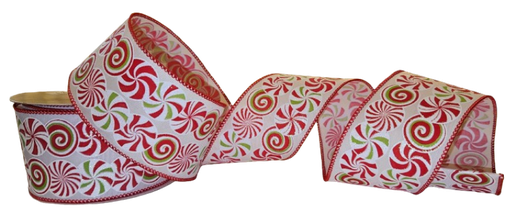 [MTX71805] 2.5"X10Y GLITTER PEPPERMINT RIBBON 