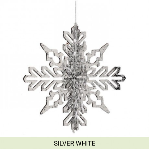[743903175849] 9" VP 3-D SHINY SNOWFLAKE/SNOW ORNAMENT KD