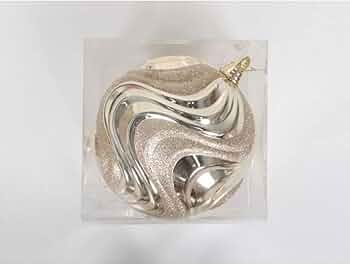 [743903175719] 200MM VP GLITTER RIPPLED BALL ORNAMENT BX/1