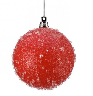 [MTX47031] 100MM VP MATTE SUGAR ICED BALL ORNAMENT BX/4