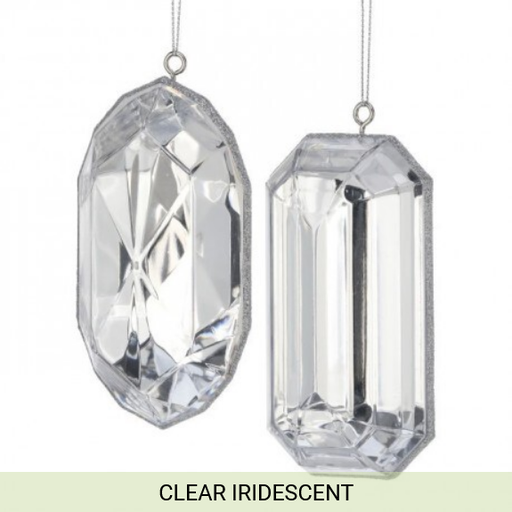 [743903174972] 5"ACRYLIC REC/OBLNG PRECIOUS GEM ORNAMENT INDIVIDUAL