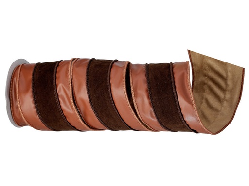 [743903174194] 4"X5Y LEATHER W/SUEDE OVERLAY RIBBON
