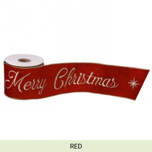 [MTX71635] 4"X5Y MERRY CHRISTMAS EMBR CORDUROY RIBBON