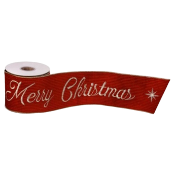 [MTX71635] 4"X5Y MERRY CHRISTMAS EMBR CORDUROY RIBBON