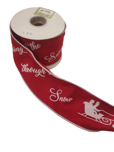 [MTX71633] 4"X5Y DASHING THROUGH SNOW CANVAS RIBBON
