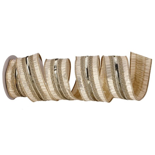 [MTX71580] 2.5"X5Y TRIM ON METALLIC DUPION RIBBON