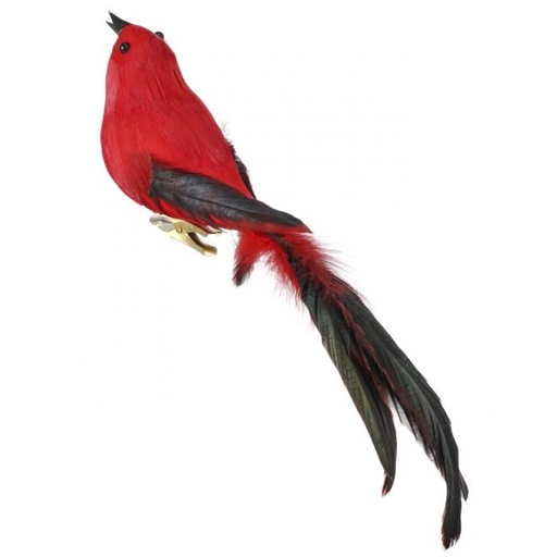 [MTX71473] 9" FEATHER BIRD W/CLIP ORNAMENT