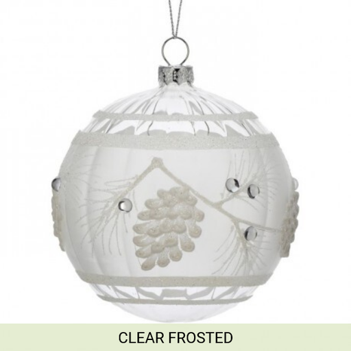 [MTX71420] 4" GLS W/JEWEL ETCHED PINECONE ORNAMENT