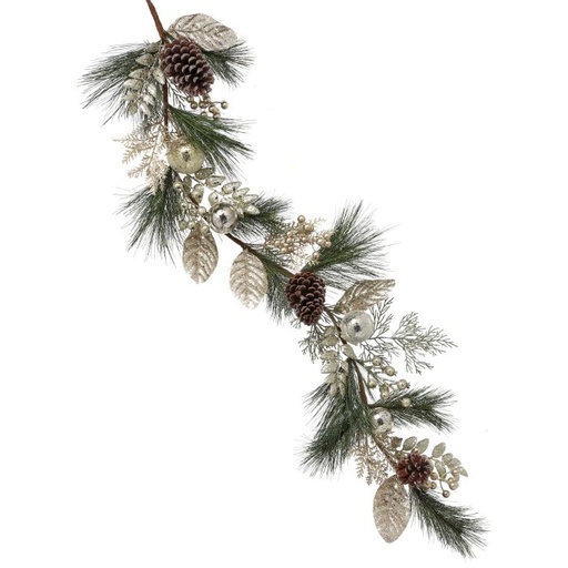 [MTX71353] 48" GLITTER BERRY/PINE/BALL GARLAND