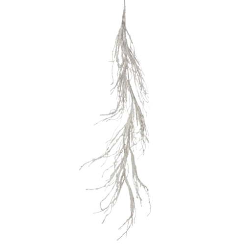 [MTX71306] 48" PLASTIC SNOWED WINTER BRANCH GARLAND