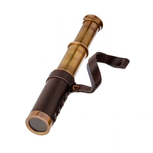 [MTX71270] 7"BRASS/LEATHER TELESCOPE W/STRAP