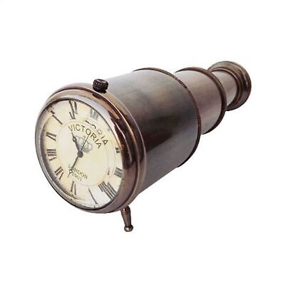 [743903167578] 6.5" ANTIQUE TELESCOPE DESKTOP CLOCK