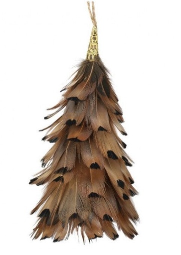 [743903166663] 5" NATURAL FEATHER TREE ORNAMENT