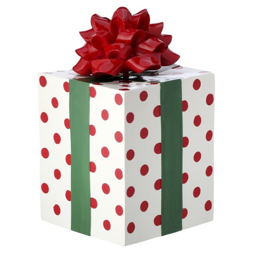 [MTX71076] 14" RESIN GIFT PACKAGE W/BOW MULT