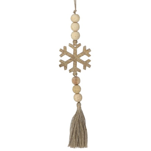 [MTX70846] 14" BEADED DROP SNOWFLAKE ORNAMENT W/TASSEL