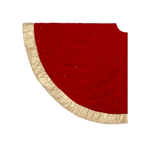[MTX70830] 48"D VELVET QUILTED TREE SKIRT W/BORDER